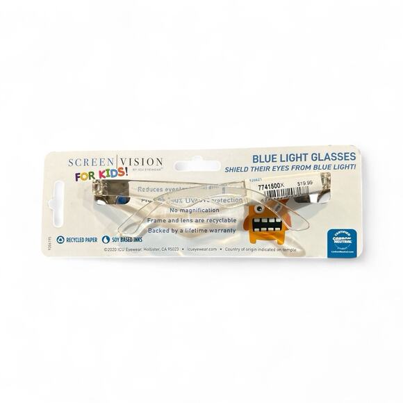 ICU Clear Screen Vision Blue Light Glasses for Kids! Shield Their Eyes NWT - Picture 2 of 4